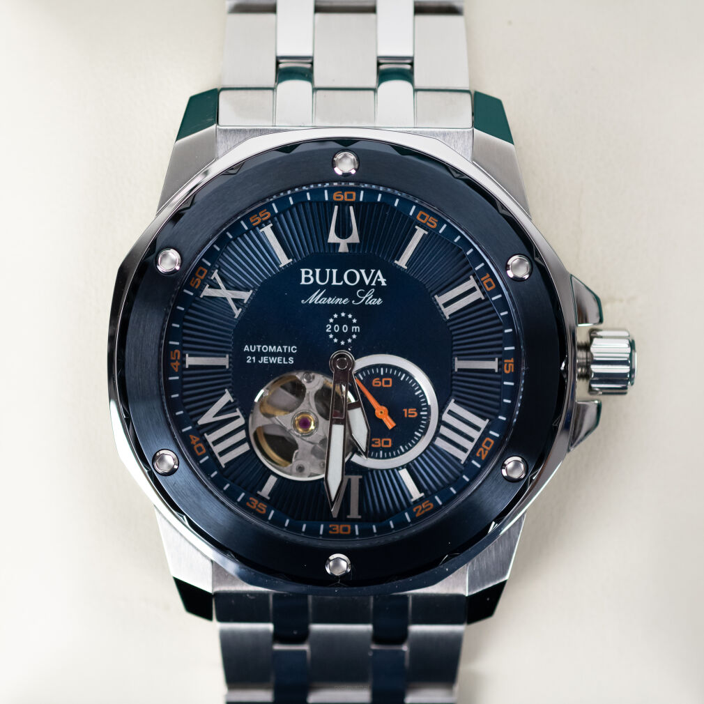 Bulova Marine Star Automatic Open-Heart 98A302 45mm NEW Full Set Warranty 6 years do 05.08.2031