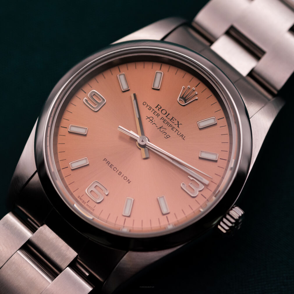 Rolex Air King 14000M Salmon Dial Full Set 34mm Full Set