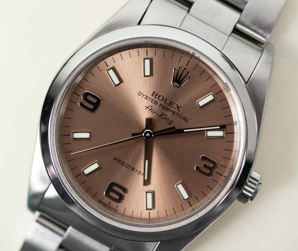 Rolex Air King 14000M Salmon Dial Full Set 34mm Full Set